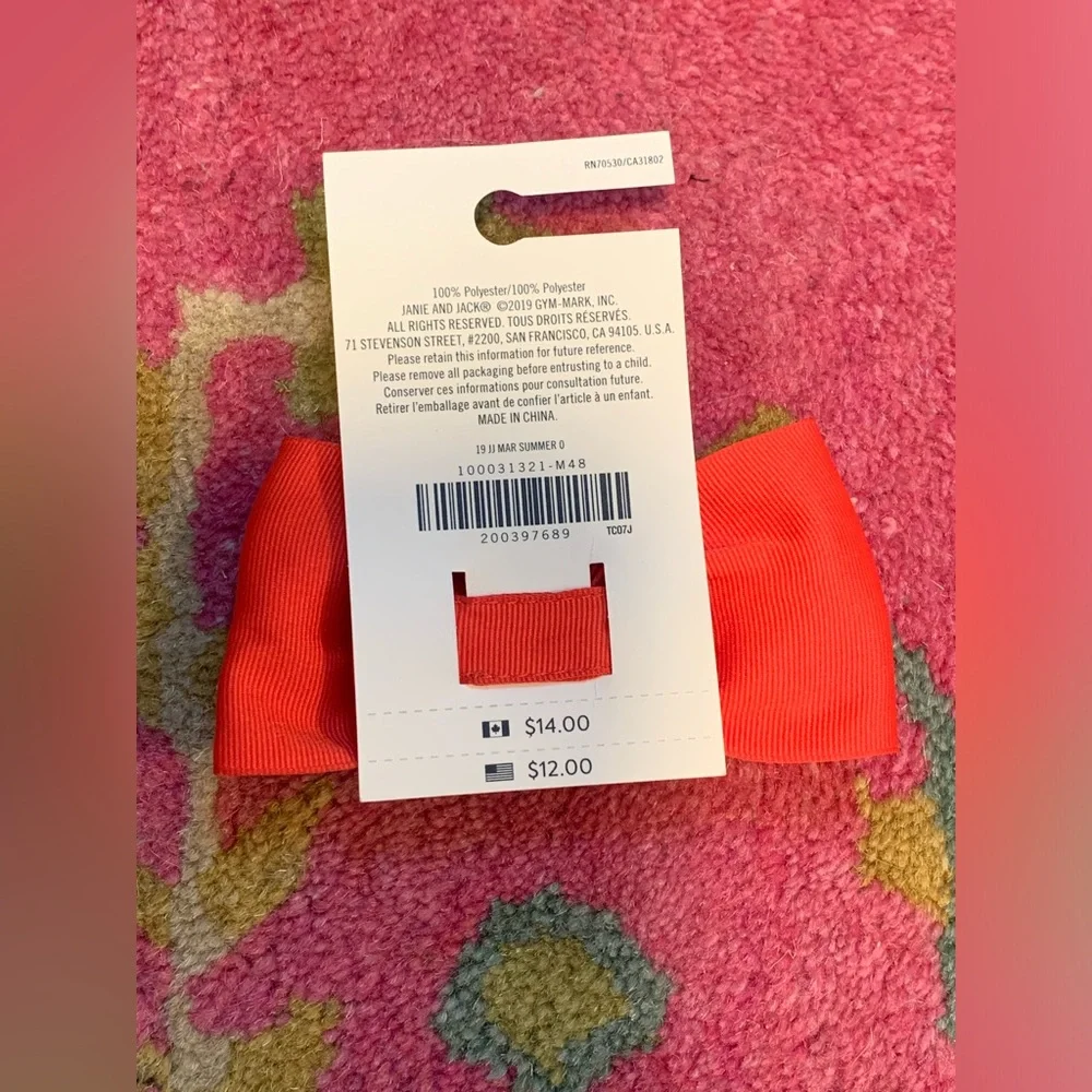NWT JANIE AND JACK GIRLS HAIR BOW